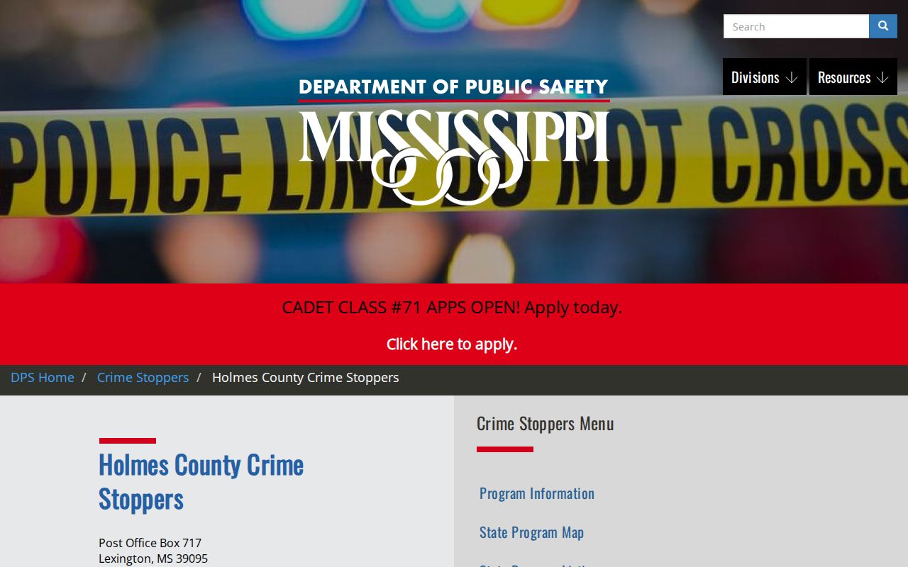 Holmes County Crime Stoppers warrant-tip record source page